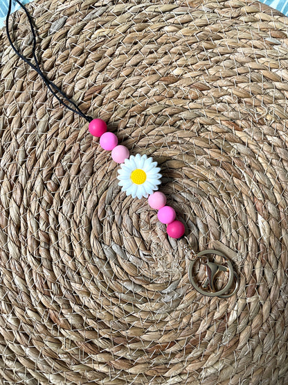 daisy lanyard bright pink