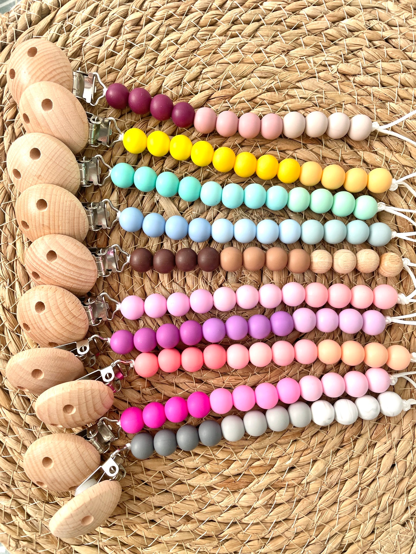 Beaded Dummy Chain, silicone dummy Clip, Dummy Holder, ombre colour - collection
