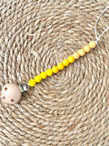 Beaded Dummy Chain, silicone dummy Clip, Dummy Holder, ombre colour - yellow.