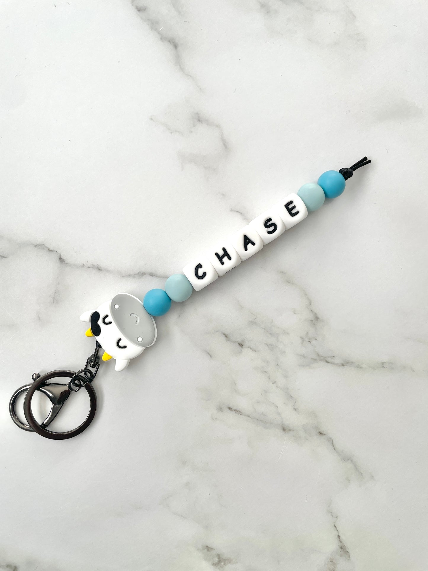 personalised cow keyring - design your own grey