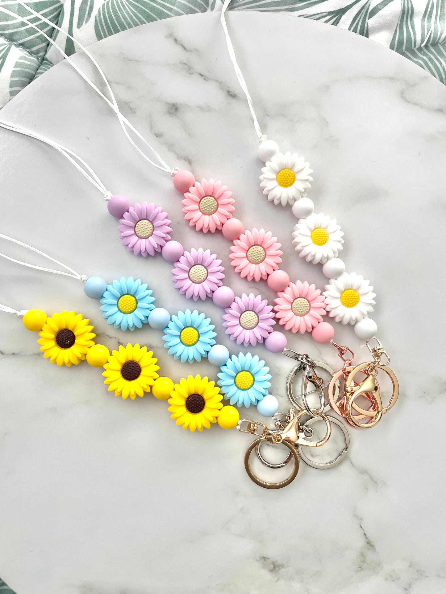Beautifully Crafted Flower Trio Lanyard-beadsandbubs.com.au
