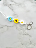 flower trio lanyard blue/yellow/white mix