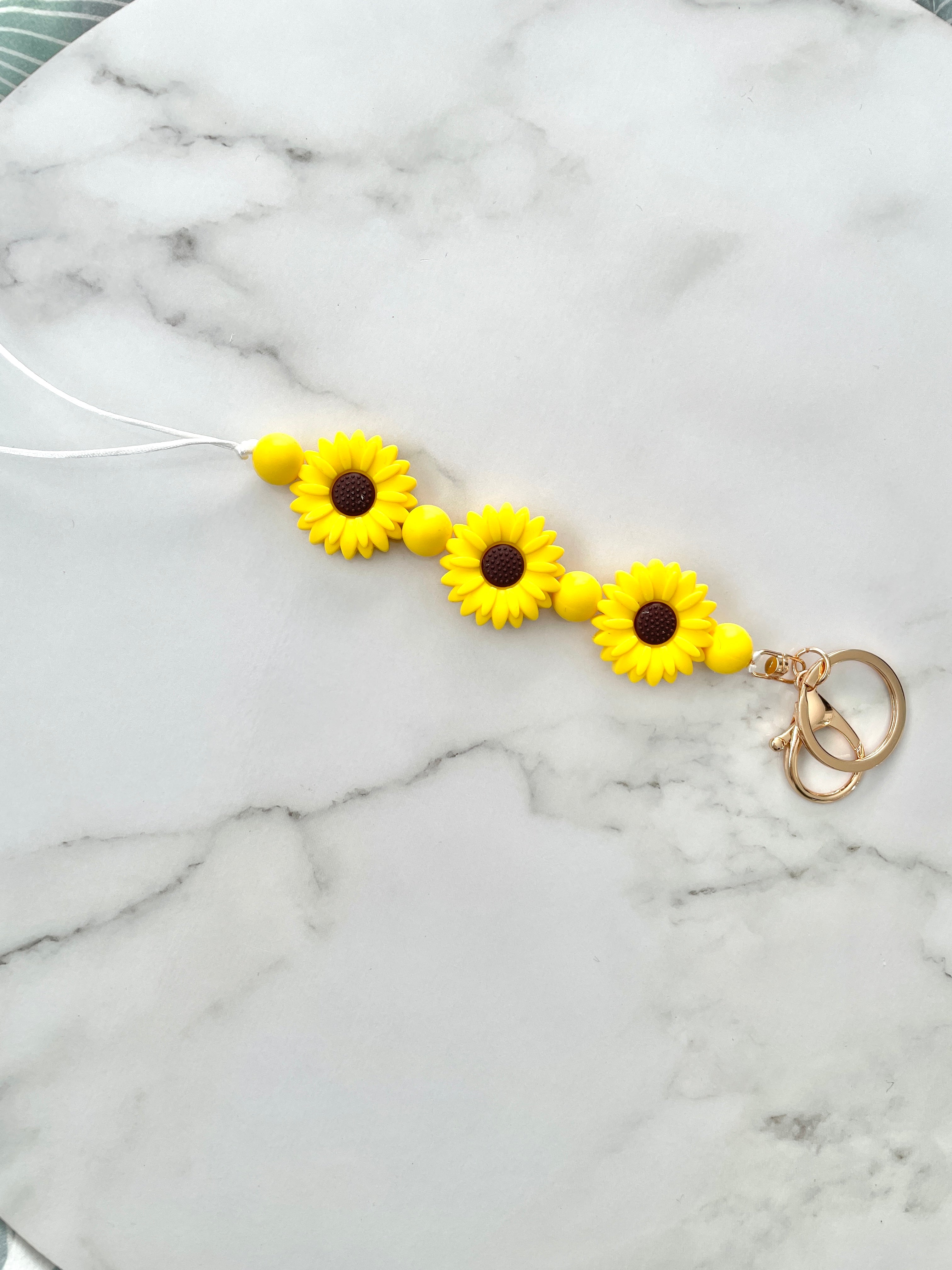 flower trio lanyard yellow