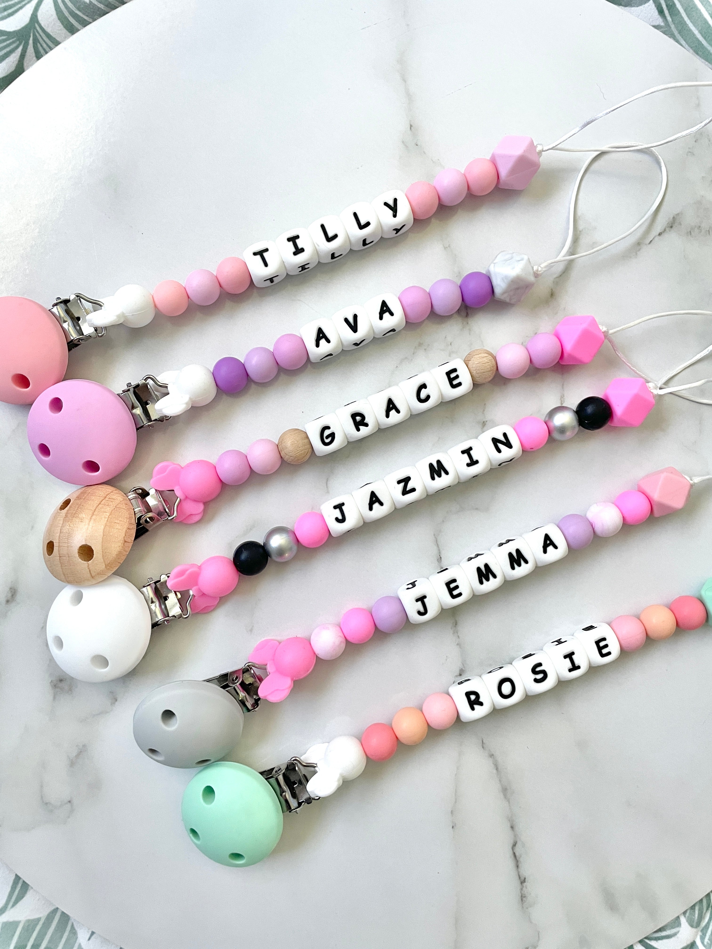 Personalised pacifier hot sale clip