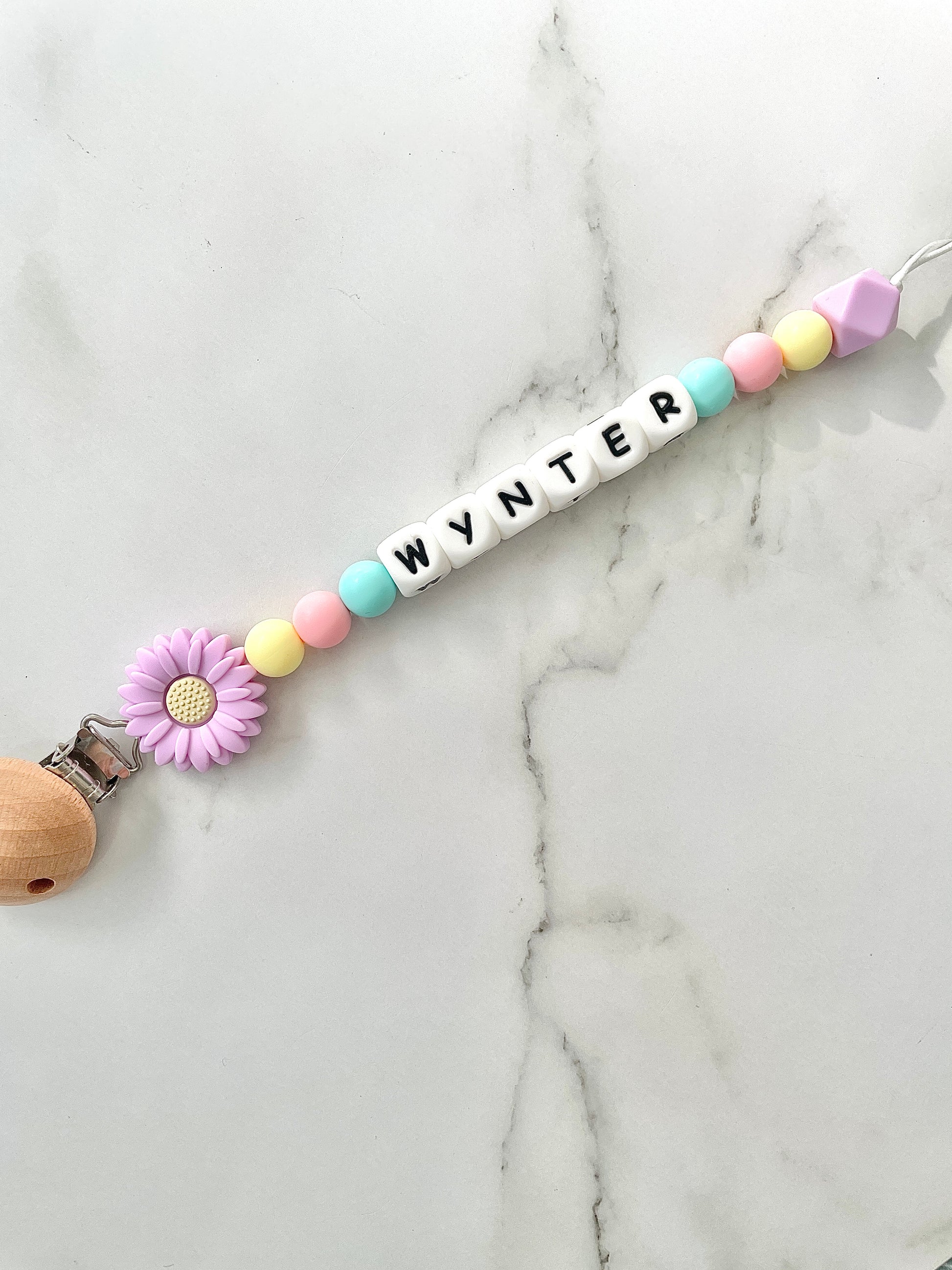 Personalised Baby Pacifier Clips Custom Dummy Chain – Beads Bubs