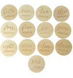 Wooden Cursive Baby Milestone Cards