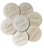 Wooden Cursive Baby Milestone Cards