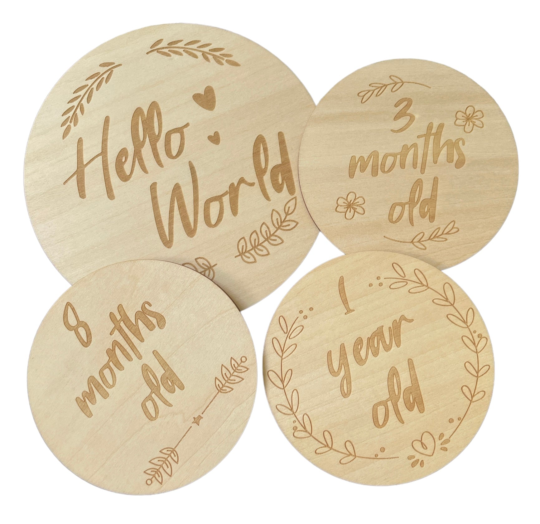 Wooden Boho Milestone Cards-Beads-bubs.com